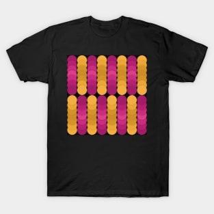 Abstract Pink and Yellow Shades Pattern T-Shirt